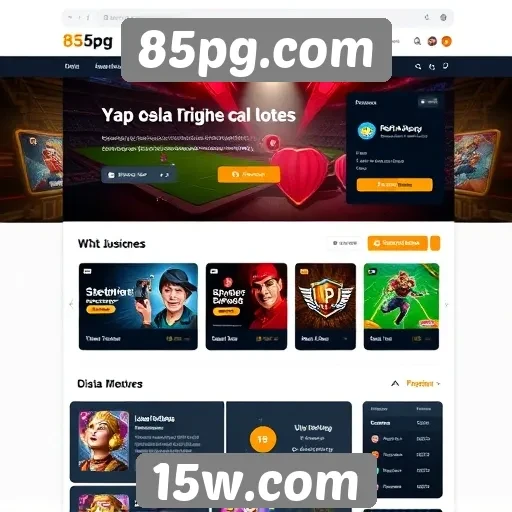 Explorando a interface do usuário do 85pg.com